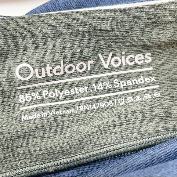 OUTDOOR VOICES Women’s Asymetrical Colorblock Leggings Navy Gray Pink Size XS - Picture 8 of 8